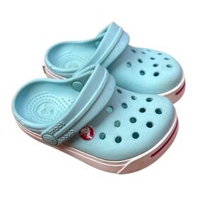 Crocs Crocband Clogs Toddler Kids Blue Good Sporty Slip On Sandals SIZE 4/5 C